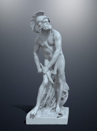 La statue Philopoemen du musée du Louvres, numérisée et disponible en réalité augmentée sur BavAR[t]!